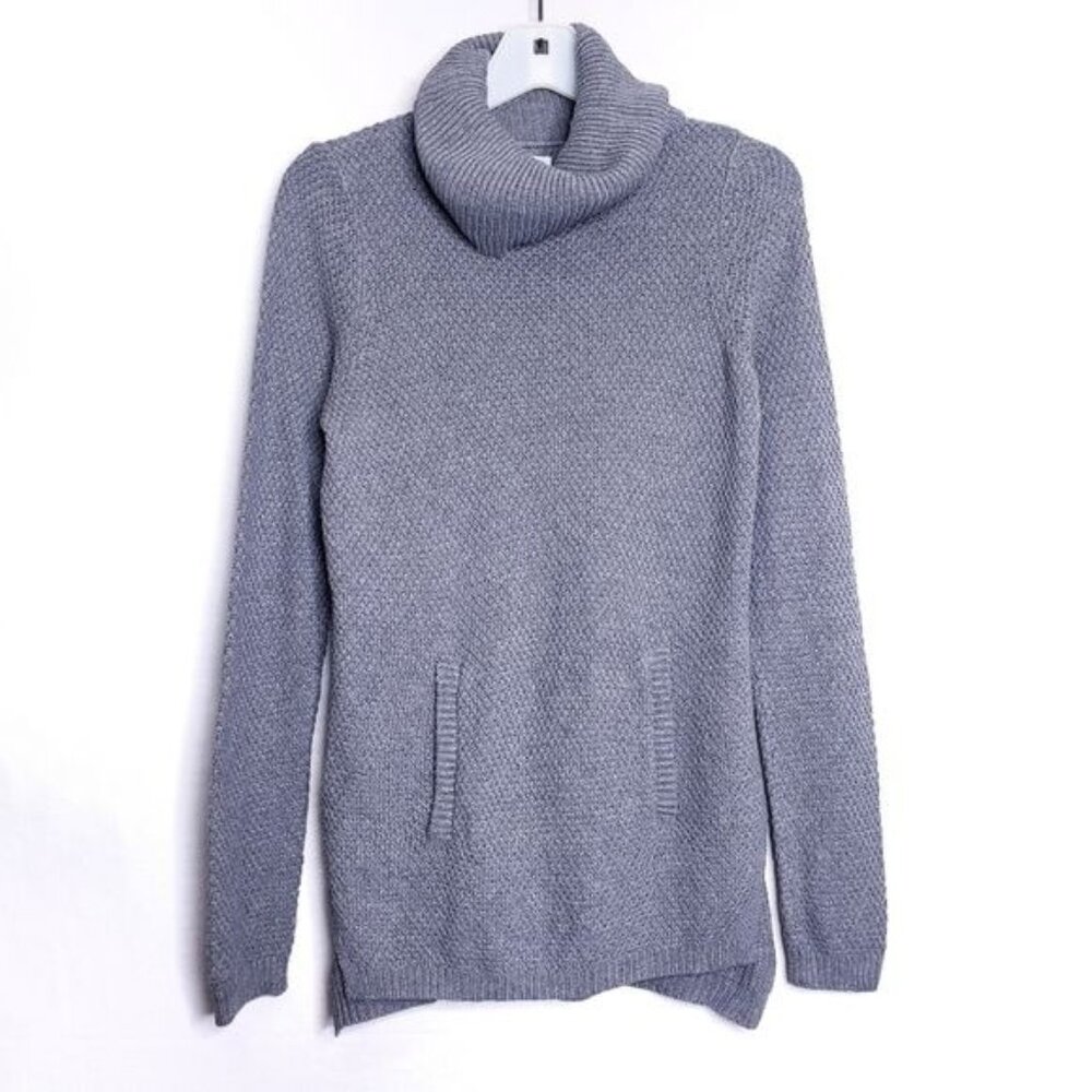 Lou & Grey Knit Cowl Neck Gray Lightweight Pullover Sweater Women's Size XS